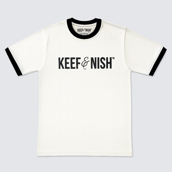 Broken White Ringer Tshirt - Logo