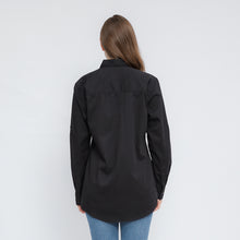 Black Long Sleeve Workshirt For Women - Logo