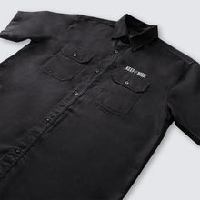 Black Short Sleeve Workshirt For Men - Logo
